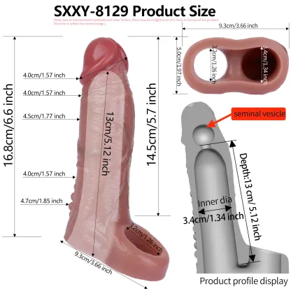 Leobotas 6.6“x1.7” Flesh Skin Realistic Penis Extender Sleeve