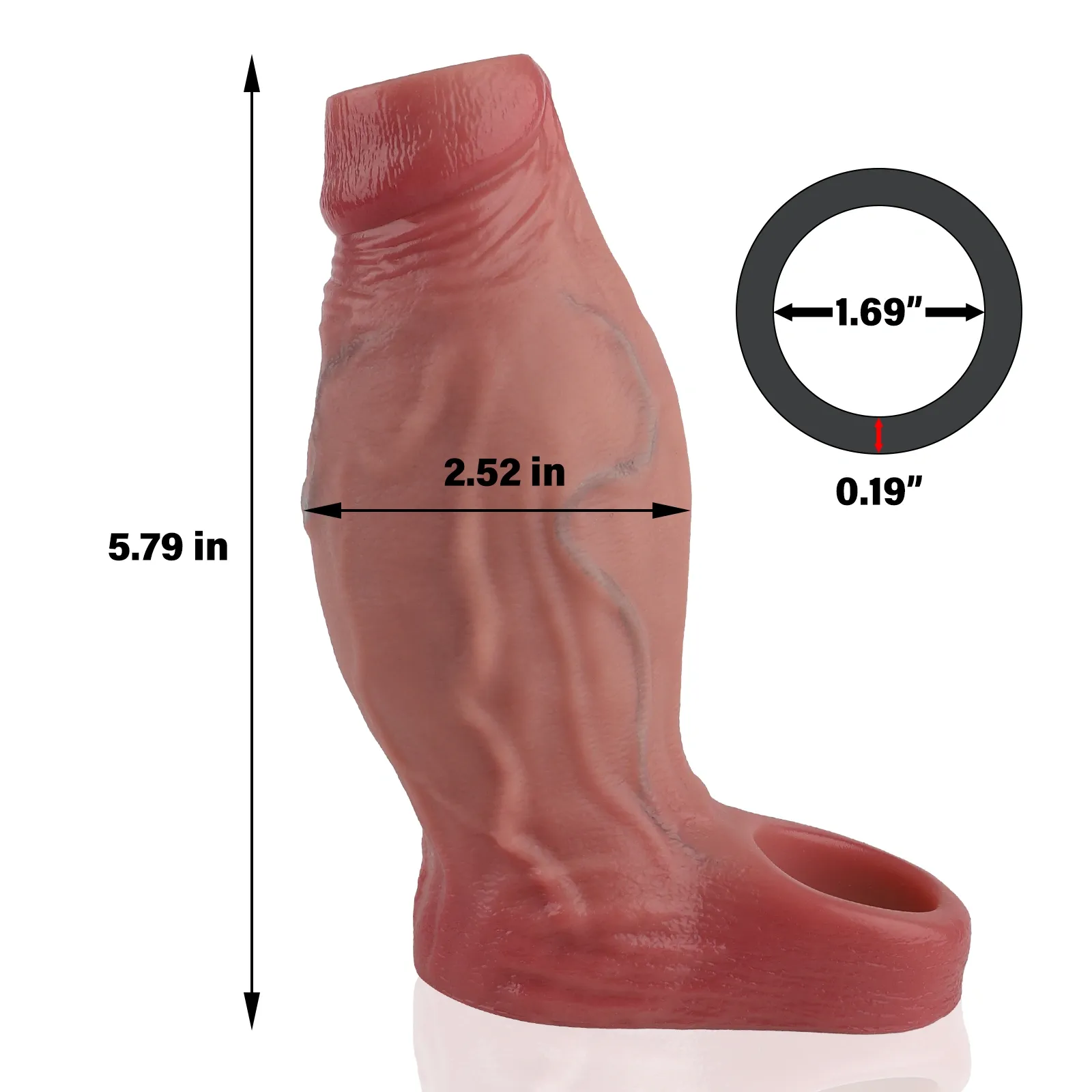 Billy 5.79" x 2.52" Flesh Color Fat Open Ended Penis Sleeves