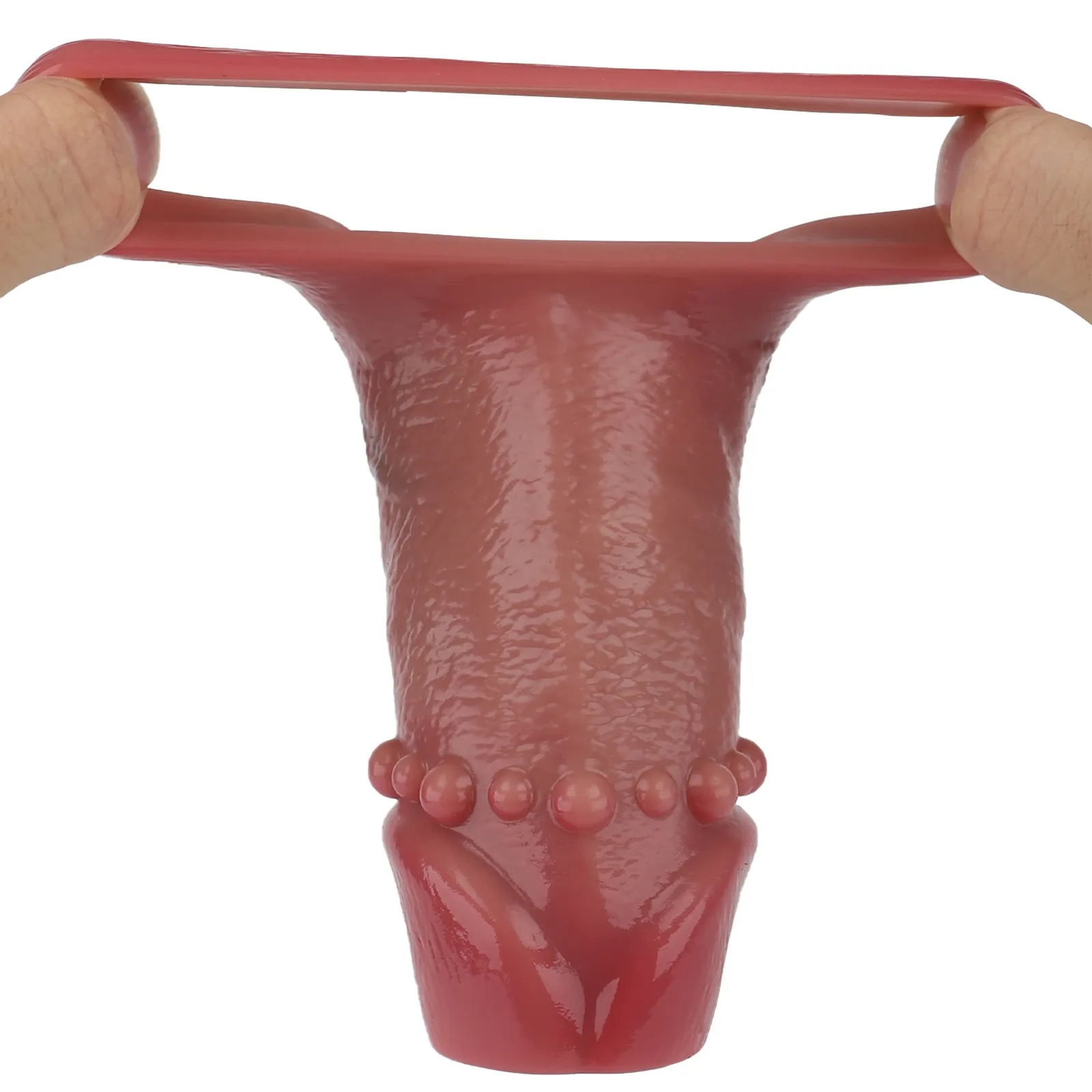 Luke 4.76" x 1.88"Brown Open Ended Dick Sleeve