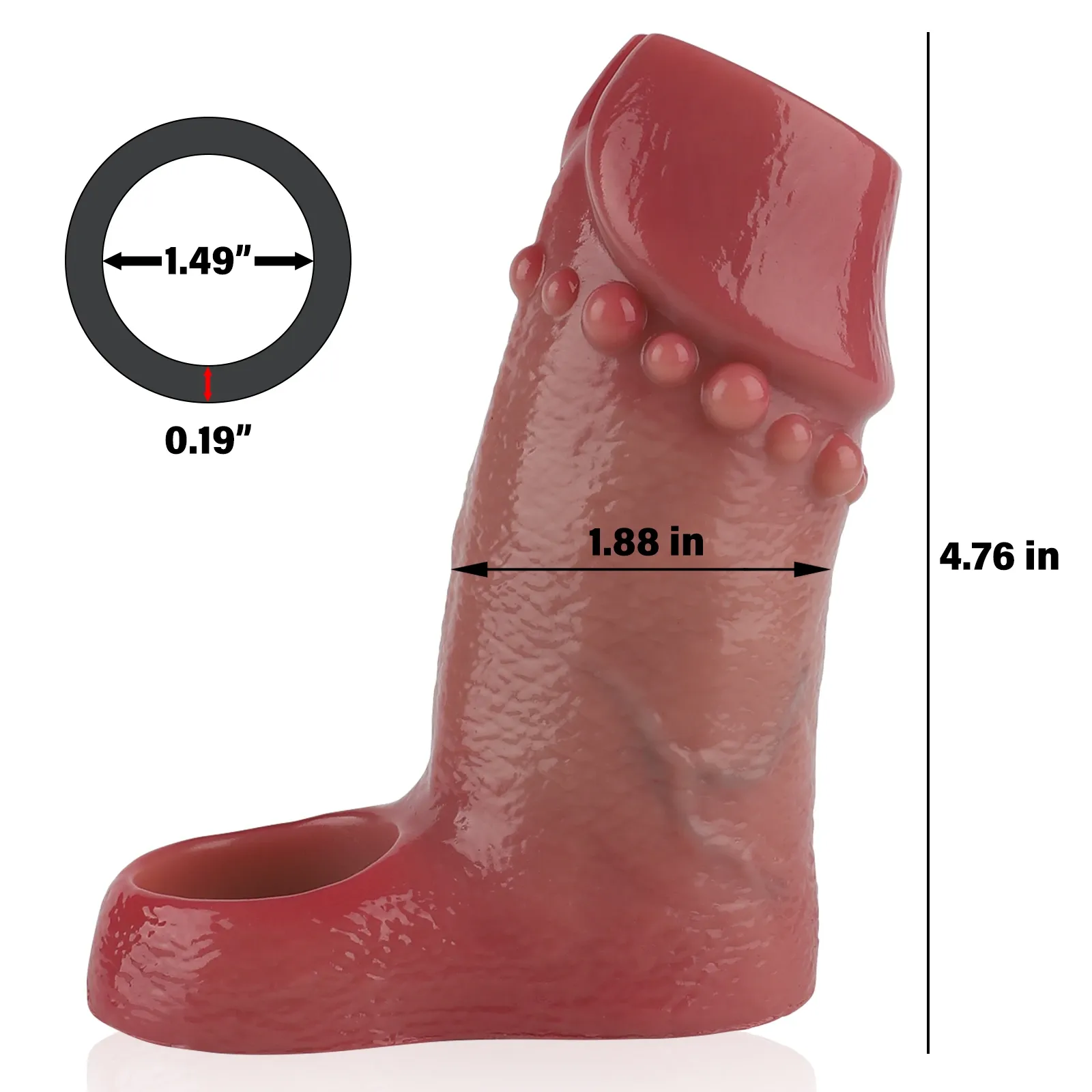 Luke 4.76" x 1.88"Brown Open Ended Dick Sleeve