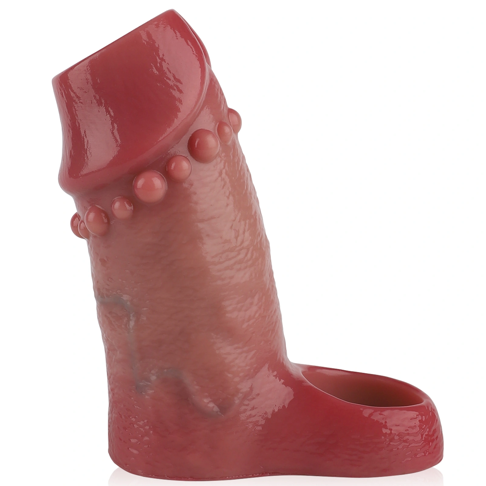 Luke 4.8" x 1.9" Soft Brown Open Tip Dick Sleeve-DickExtension