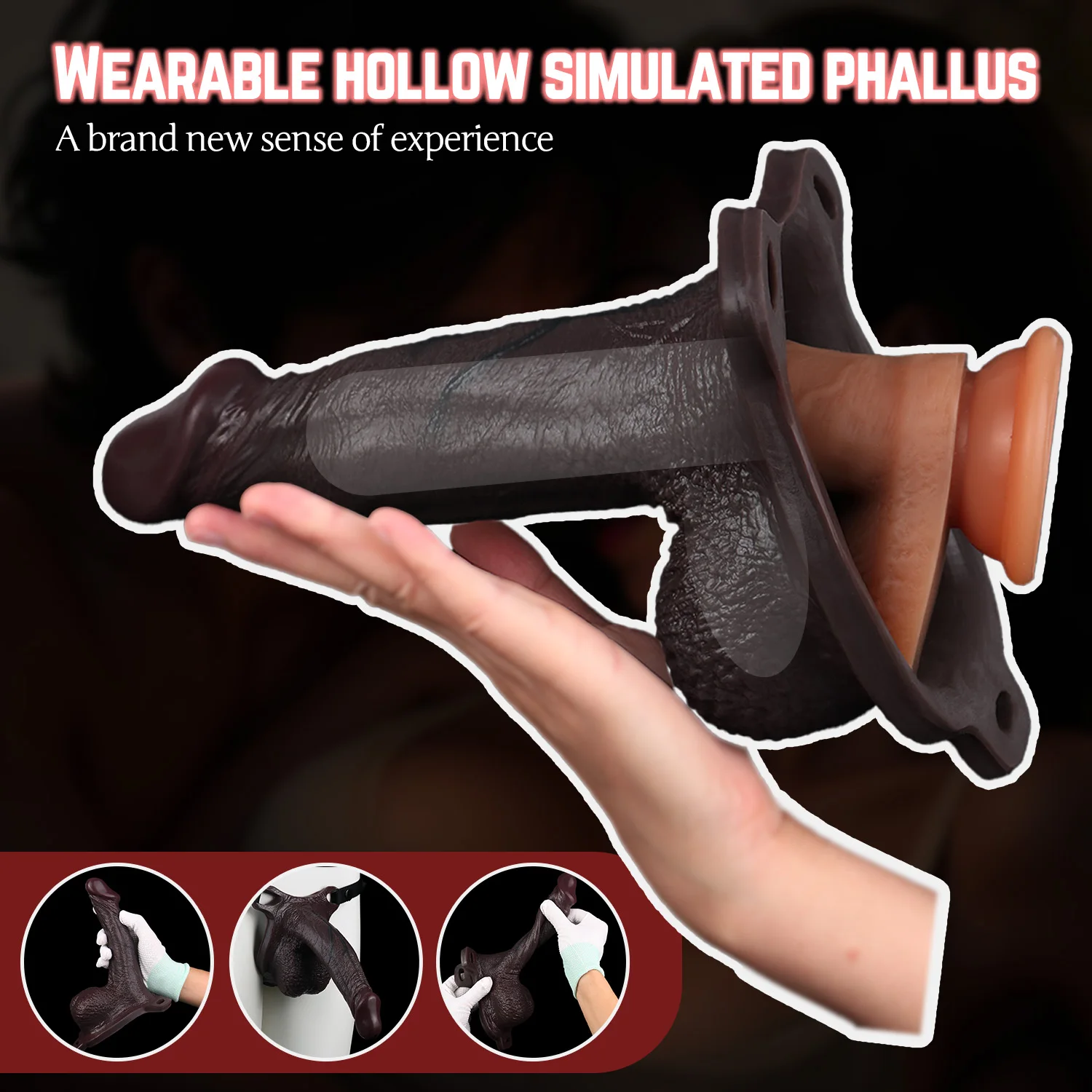 Dave 7.5" x 1.7" Strap on Realistic Brown Penis Sleeve