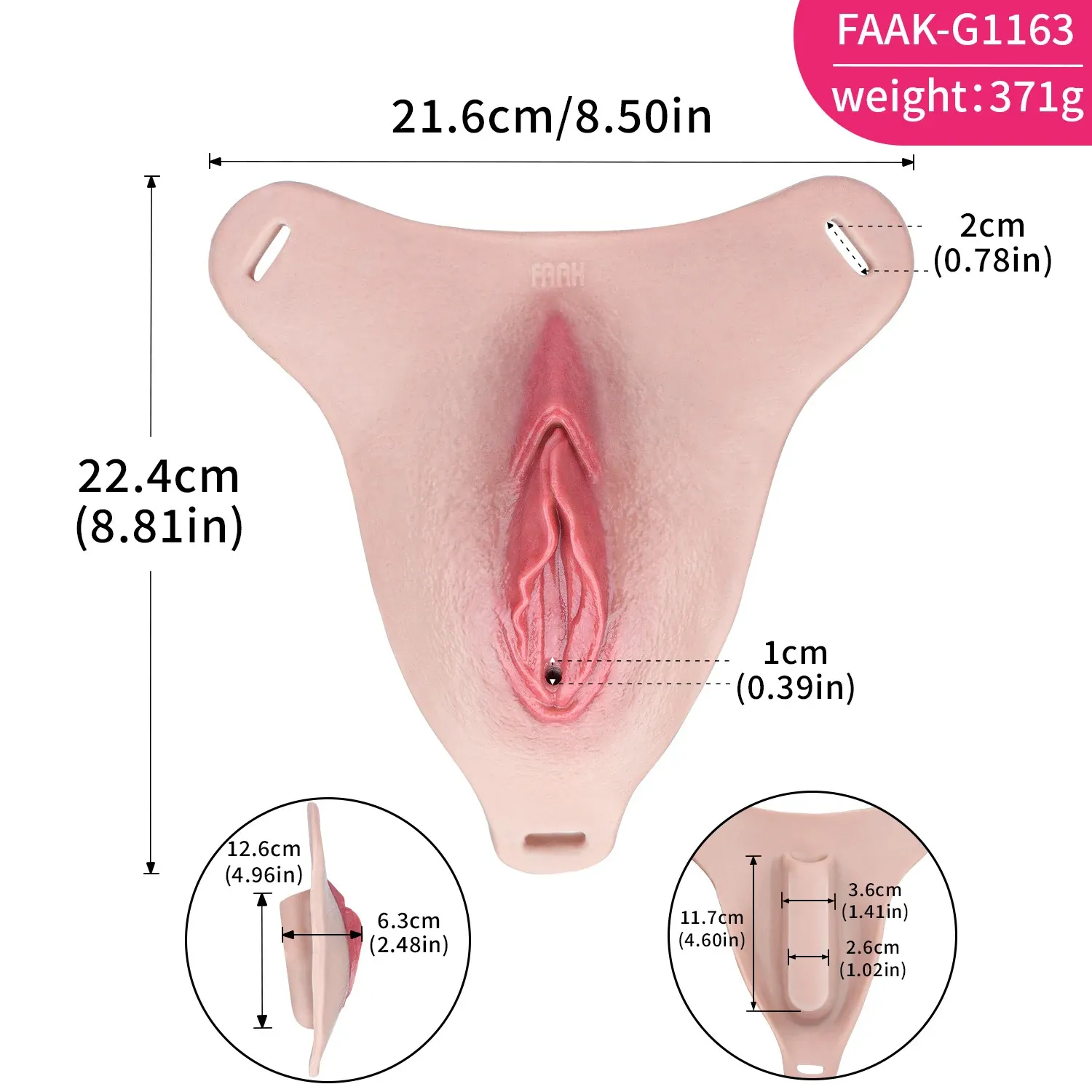 Ivy Strap-On Wearable Silicone Vagina Plate for Crossdressers