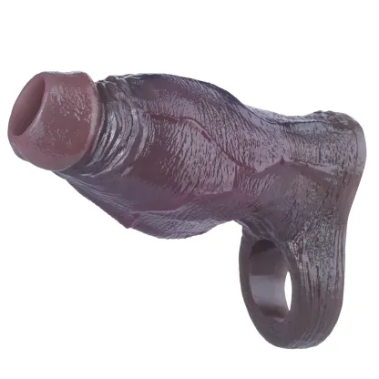 Felix 4.8"x2.2" Black Thick Fat Open Ended Penis Sleeve