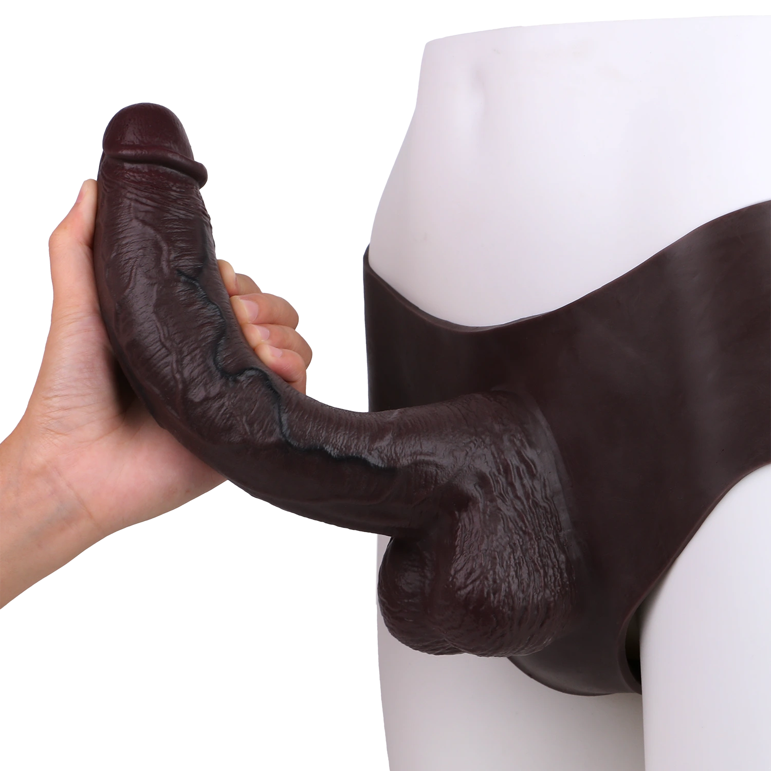 Byron 10" x 2" Wearable Realistic Black Huge Cock Extender