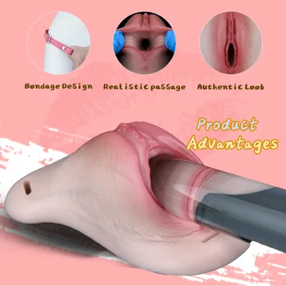 Mia Leather Wearable Realistic Vagina Pants for Crossdresser, Soft Silicone Fake Vagina with Textured Interior