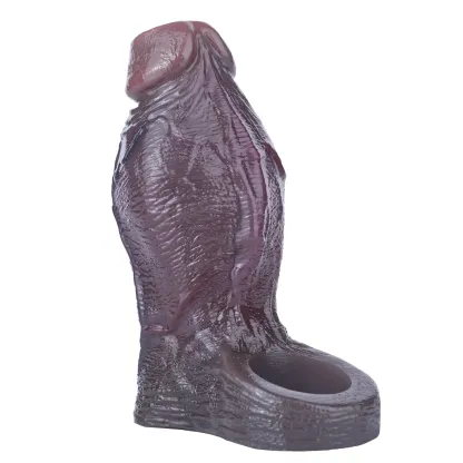 Felix 4.8"x2.2" Black Thick Fat Open Ended Penis Sleeve