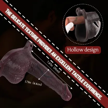Dave 7.5" x 1.7" Strap on Realistic Brown Penis Sleeve