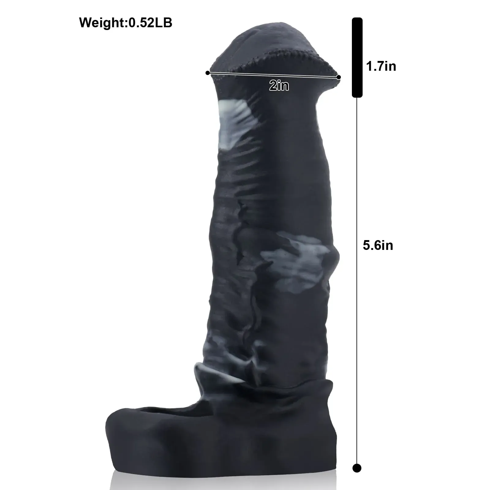 7.3" x 2" Fantasy Sleeve Black Horse Penis sleeve