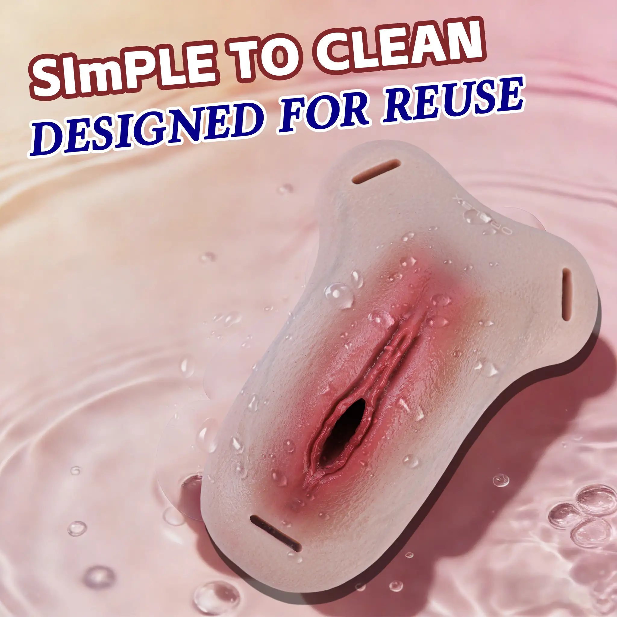 Mia Leather Wearable Realistic Vagina Pants for Crossdresser, Soft Silicone Fake Vagina with Textured Interior