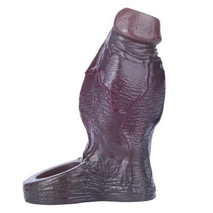 Felix 4.8"x2.2" Black Thick Fat Open Ended Penis Sleeve