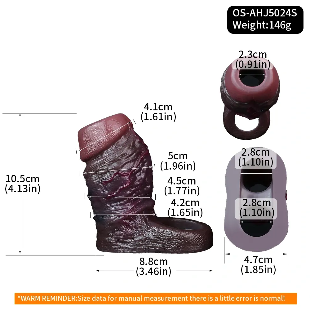 Duke Black Thick Penis Enhancement Sleeve 4 Sizes Available