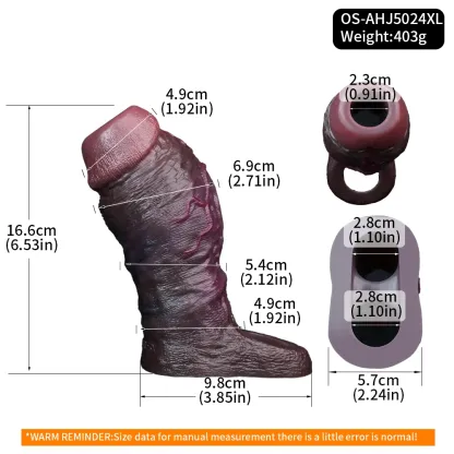 Duke Black Thick Penis Enhancement Sleeve 4 Sizes Available