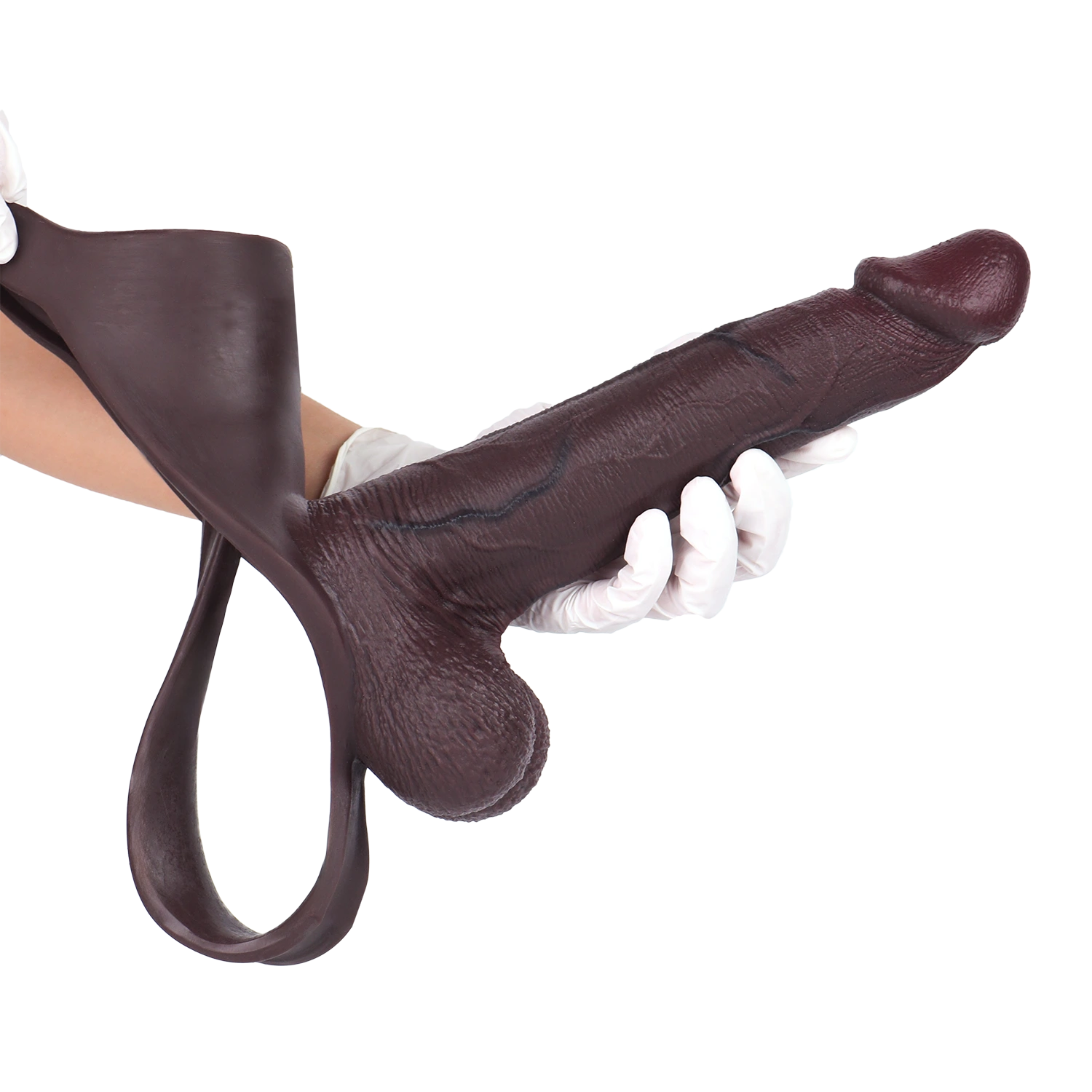 Sam 10" x 2.3" Super Huge Strap on Black Realistic Penis Extender