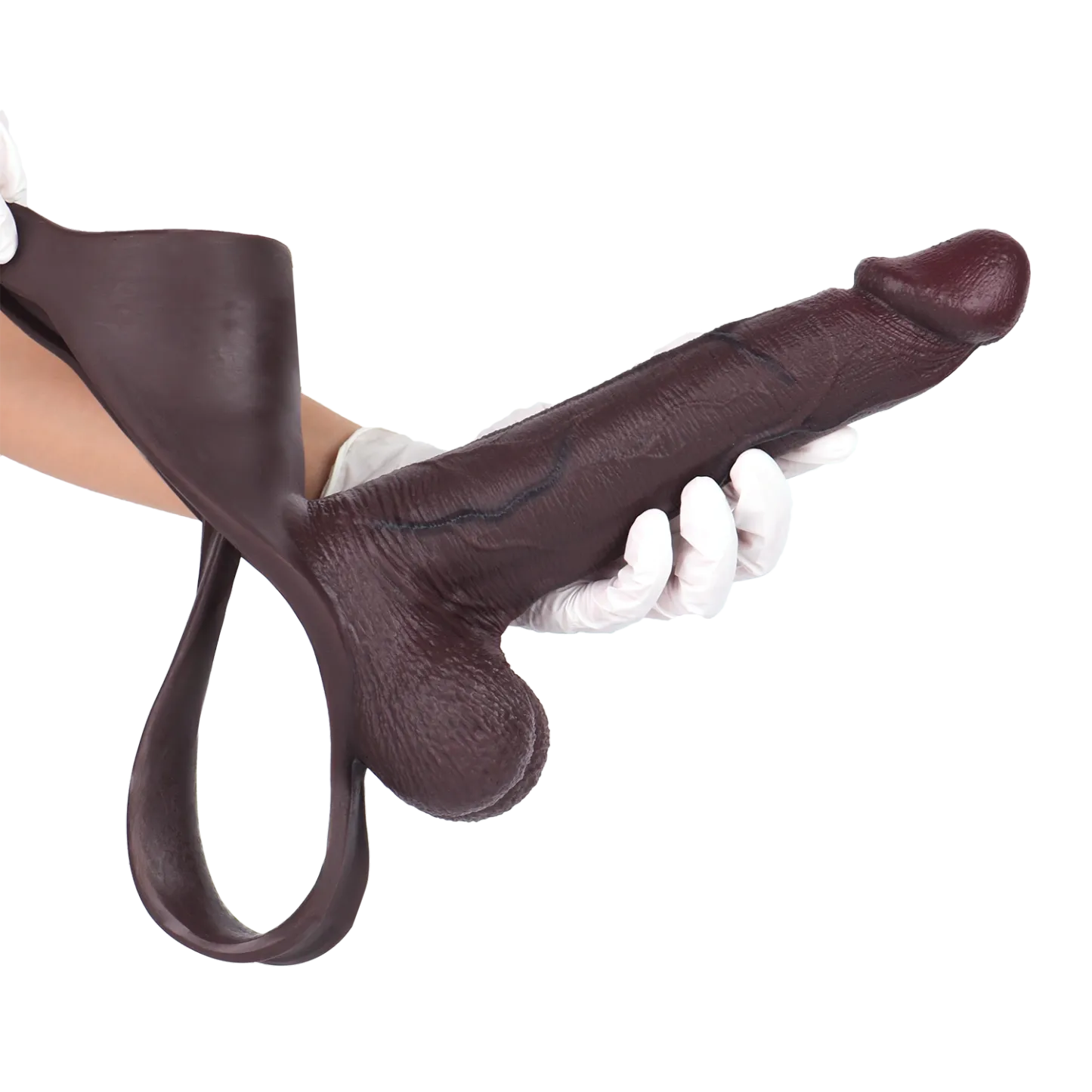 Sam 10" x 2.3" Super Huge Strap on Black Realistic Penis Extender