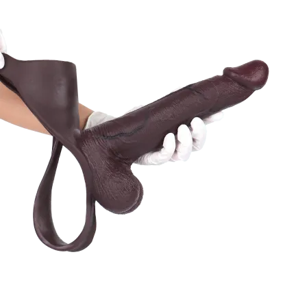 Sam 10" x 2.3" Super Huge Strap on Black Realistic Penis Extender