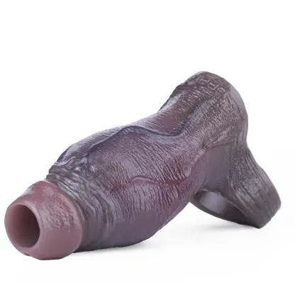 Felix 4.8"x2.2" Black Thick Fat Open Ended Penis Sleeve