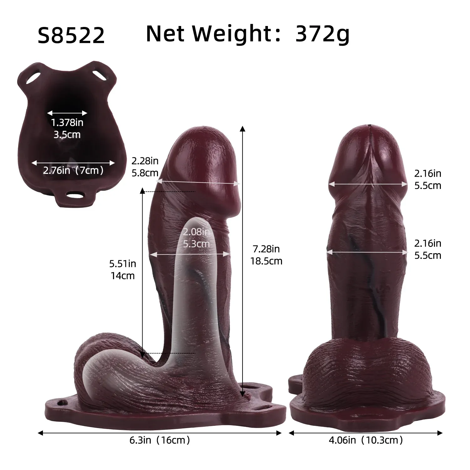 Jack 7.3" x 2.2" Wearable Realistic Brown Dick Extender