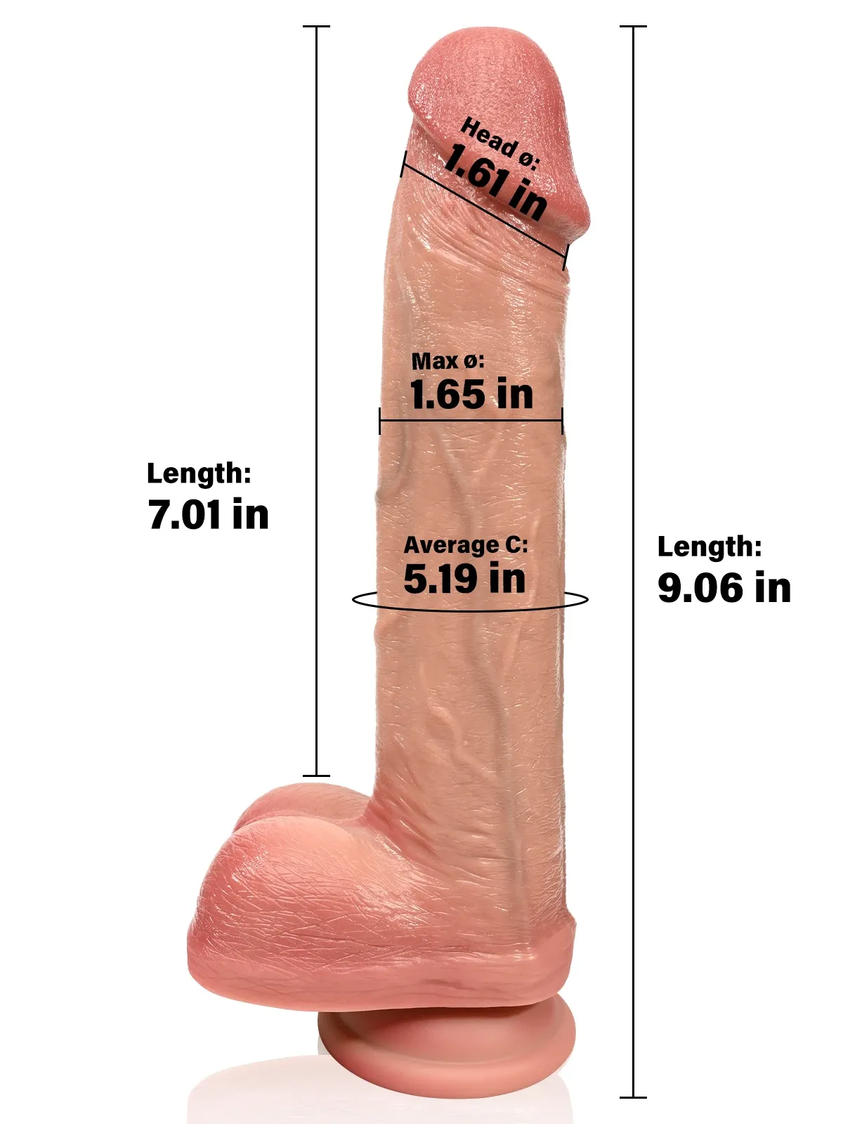 Arthur 7" x 1.65"  Flesh Realistic Soft Dildo with Suction Cup