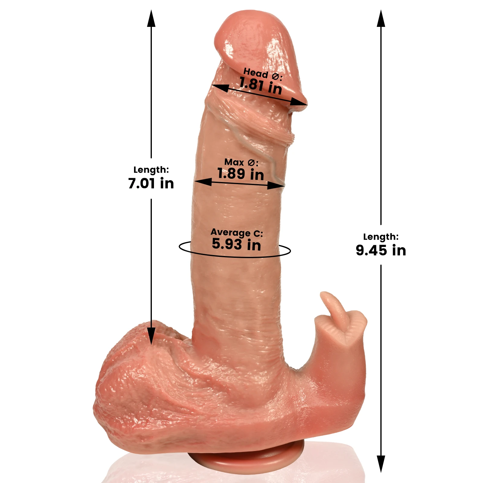 Billy 7"x1.9" Thrusting and Vibrating Dildos With Multiple Stimulation