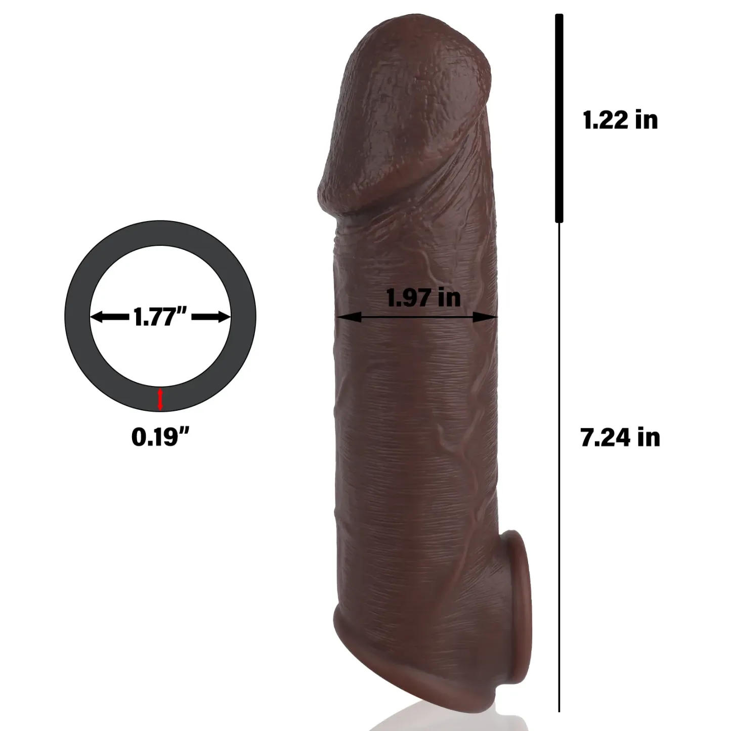 Jason 8.5“ x 2.0” Best Realistic Black Dildo Sleeve 