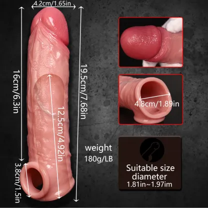 Brandon 7.7"× 1.6" Flesh Tone Realistic Electric Penis Sleeve