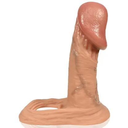 Caleb 7.2" x 1.7" Flesh Realistic Penis Sleeve. with Big Glans