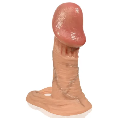 Caleb 7.2" x 1.7" Flesh Realistic Penis Sleeve. with Big Glans