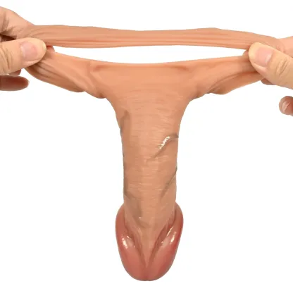 Caleb 7.2" x 1.7" Flesh Realistic Penis Sleeve. with Big Glans