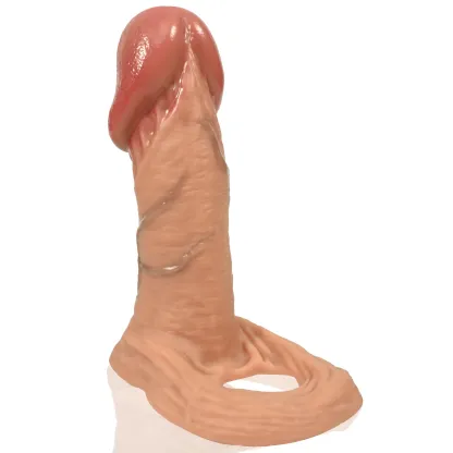 Caleb 7.2" x 1.7" Flesh Realistic Penis Sleeve. with Big Glans