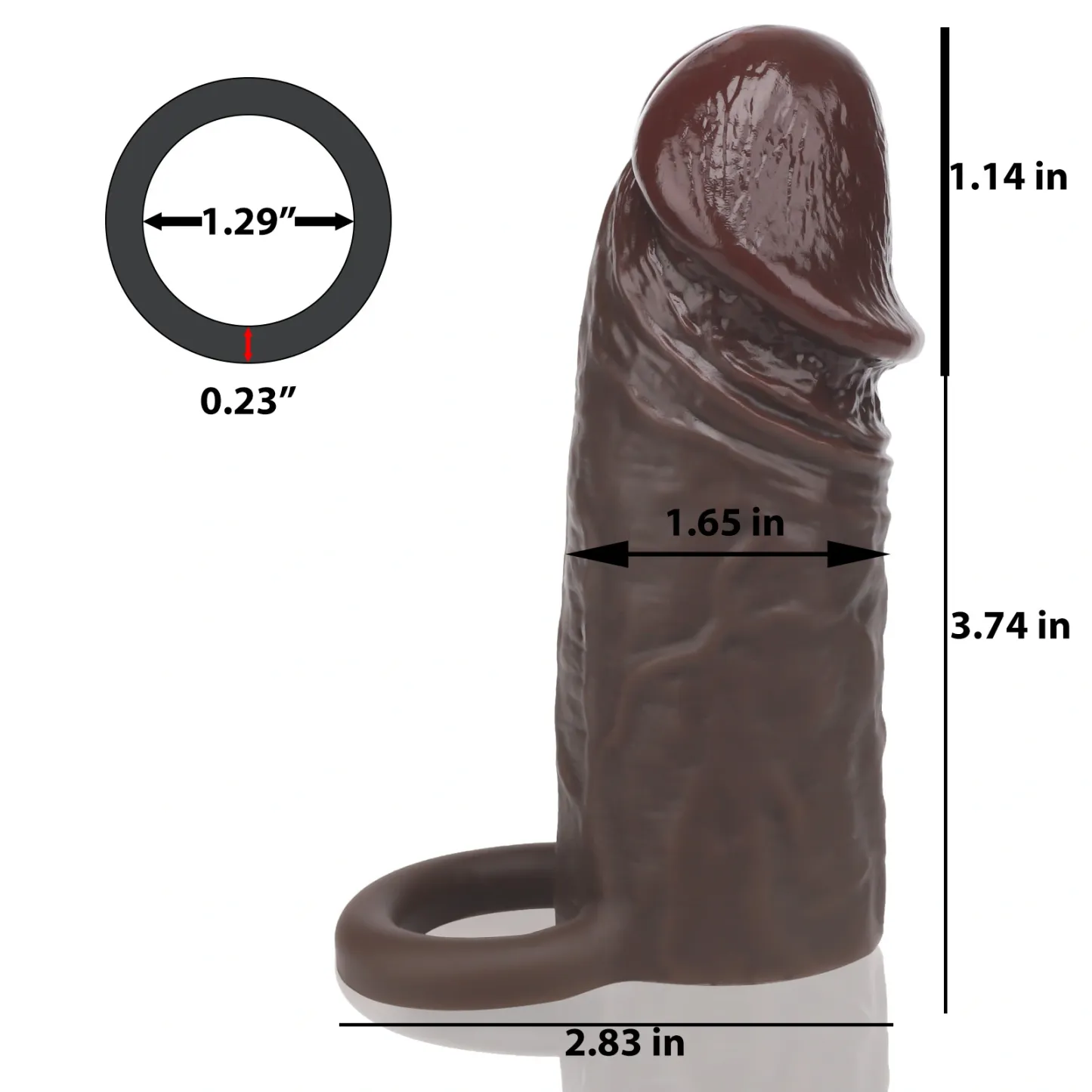 Carter 4.8" x 1.6" Small Realistic Penis Extension For Men