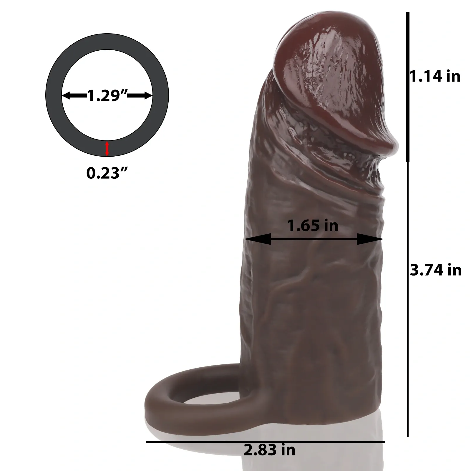 Carter 4.8" x 1.6" Small Realistic Penis Extension For Men