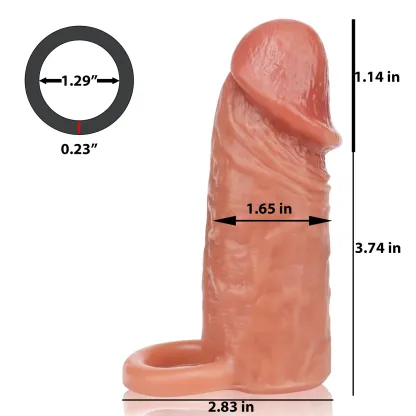 Carter 4.8" x 1.6" Small Realistic Penis Extension For Men