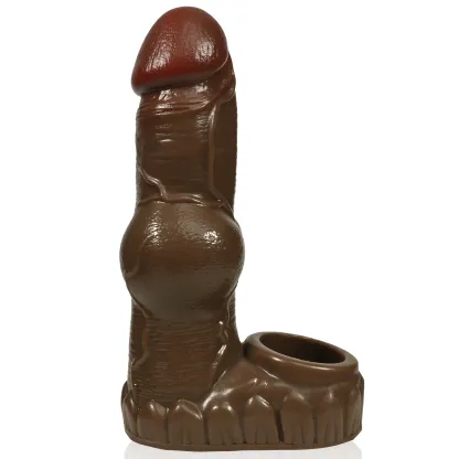 Connor 6.1"x1.8" Silicone Fantasy Cock Sleeve With Stimulation Balls