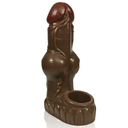 Connor 6.1"x1.8" Silicone Fantasy Cock Sleeve With Stimulation Balls