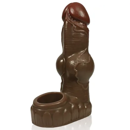 Connor 6.1"x1.8" Silicone Fantasy Cock Sleeve With Stimulation Balls