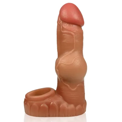 Connor 6.1"x1.8" Silicone Fantasy Cock Sleeve With Stimulation Balls