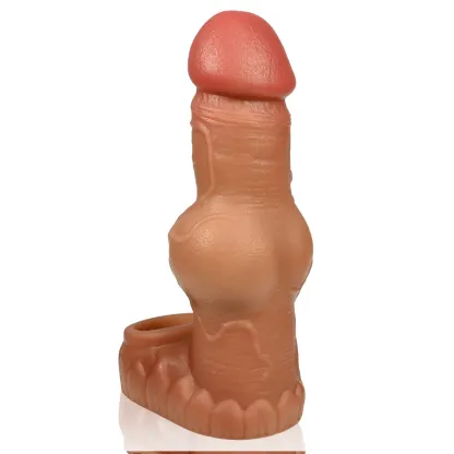 Connor 6.1"x1.8" Silicone Fantasy Cock Sleeve With Stimulation Balls