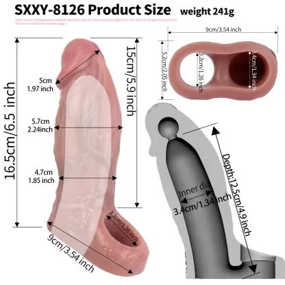 Dorus 6.5“x2.2” Fat Flesh Skin Realistic Cock Extender Sleeve