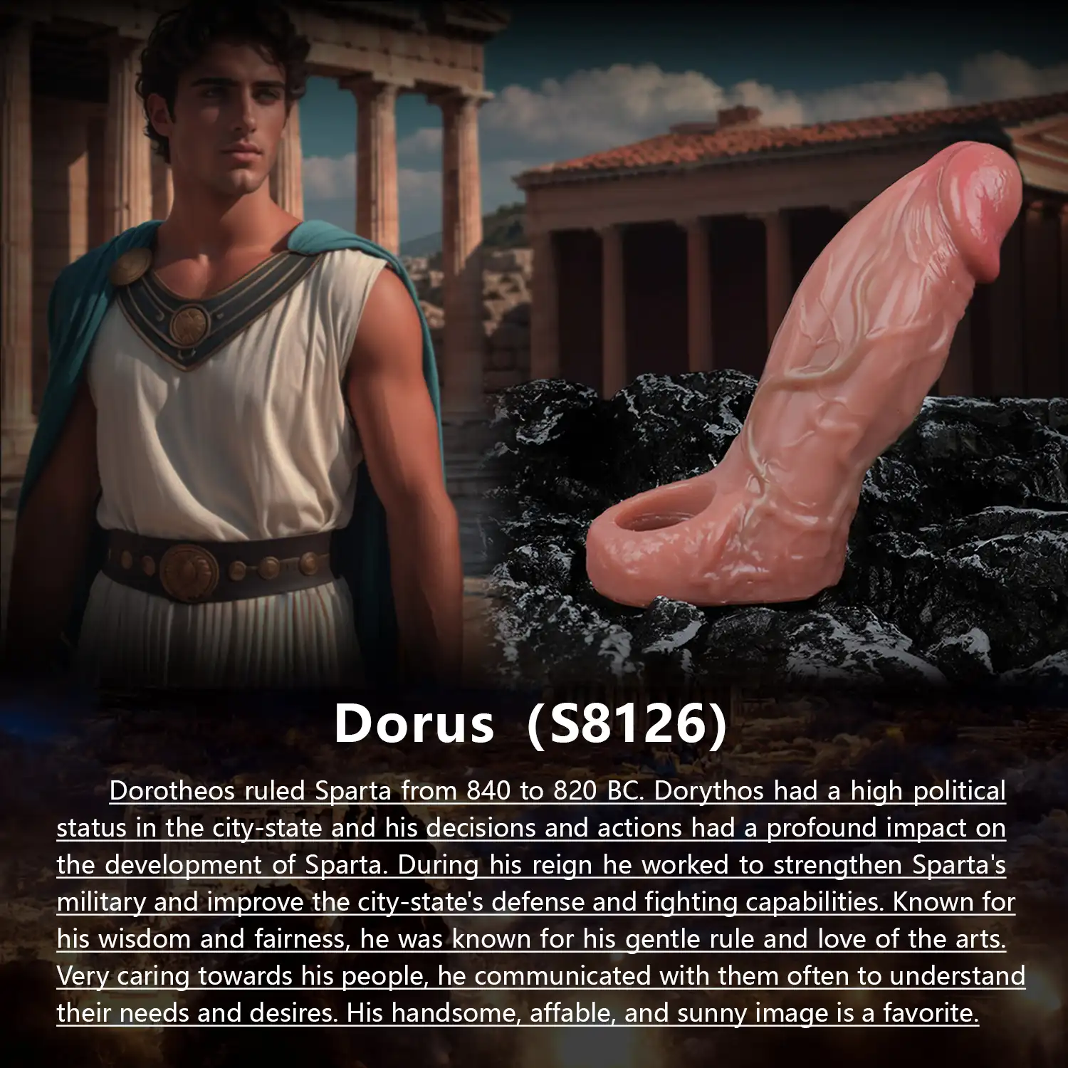 Dorus 6.5“x2.2” Fat Flesh Skin Realistic Cock Extender Sleeve