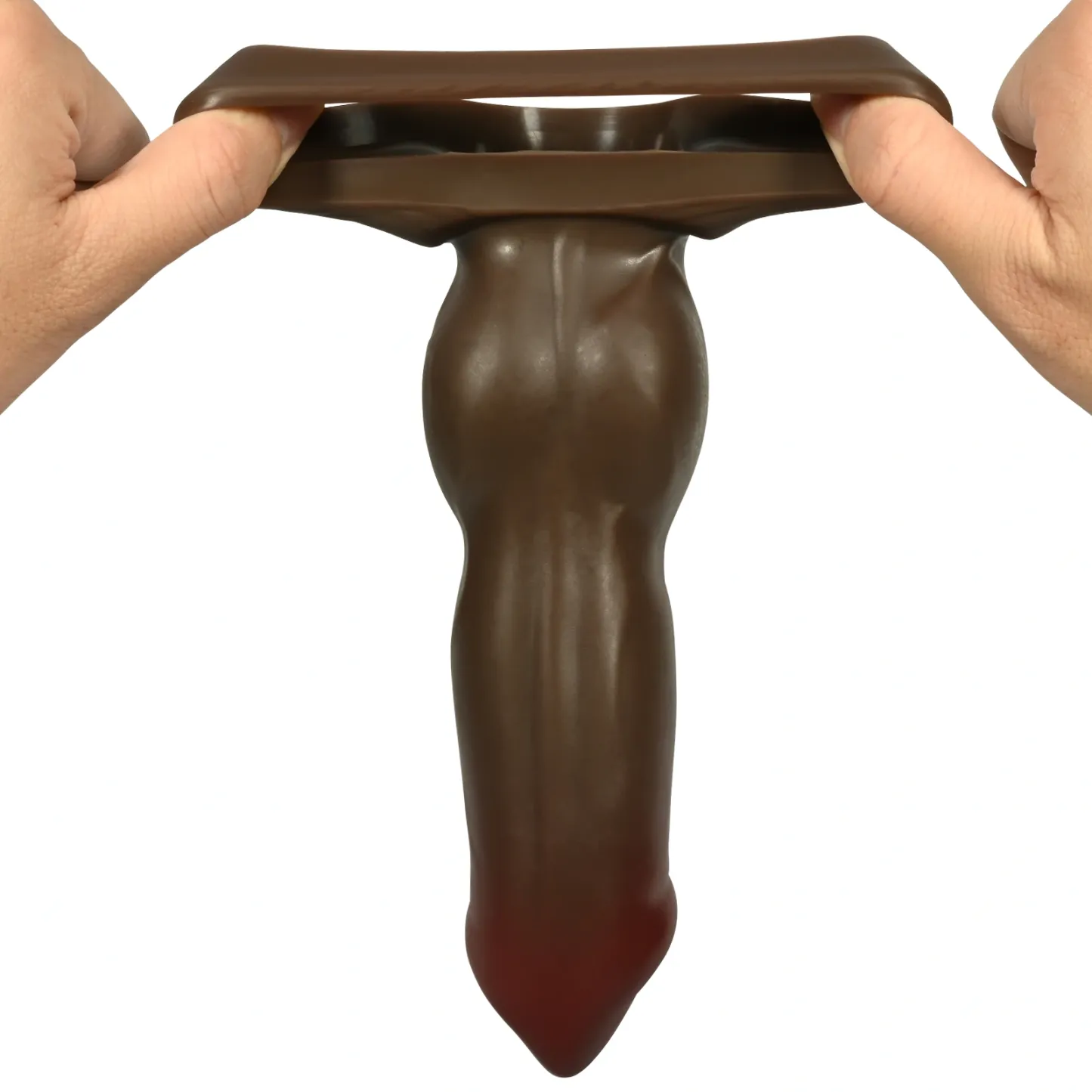 Elijah 7.3" x 1.7" Brown Silicone Fantasy Penis Sleeve