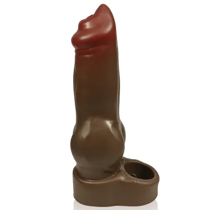 Elijah 7.3" x 1.7" Brown Silicone Fantasy Penis Sleeve