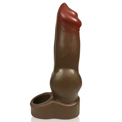 Elijah 7.3" x 1.7" Brown Silicone Fantasy Penis Sleeve