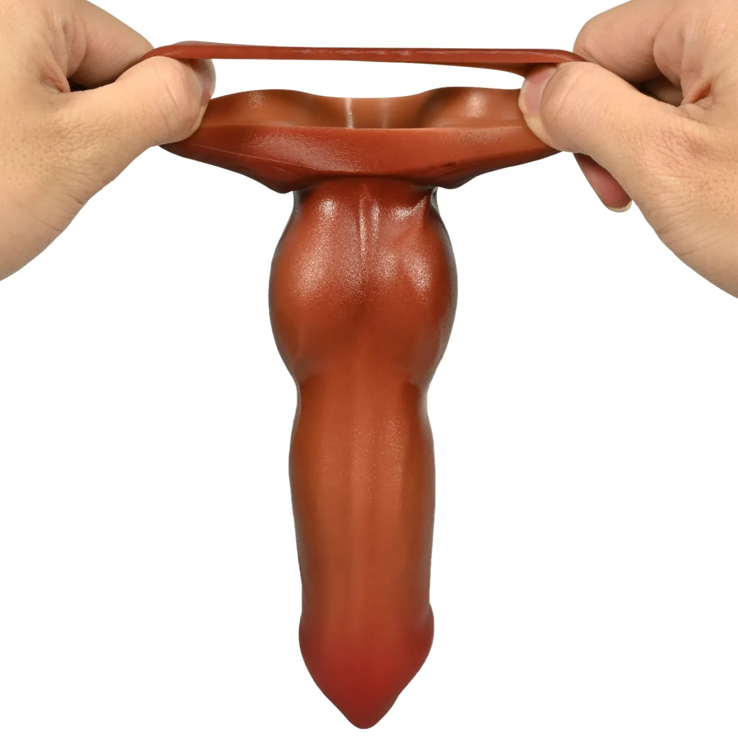 Elijah 7.3" x 1.7" Brown Silicone Fantasy Penis Sleeve