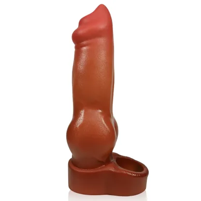 Elijah 7.3" x 1.7" Brown Silicone Fantasy Penis Sleeve