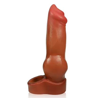 Elijah 7.3" x 1.7" Brown Silicone Fantasy Penis Sleeve