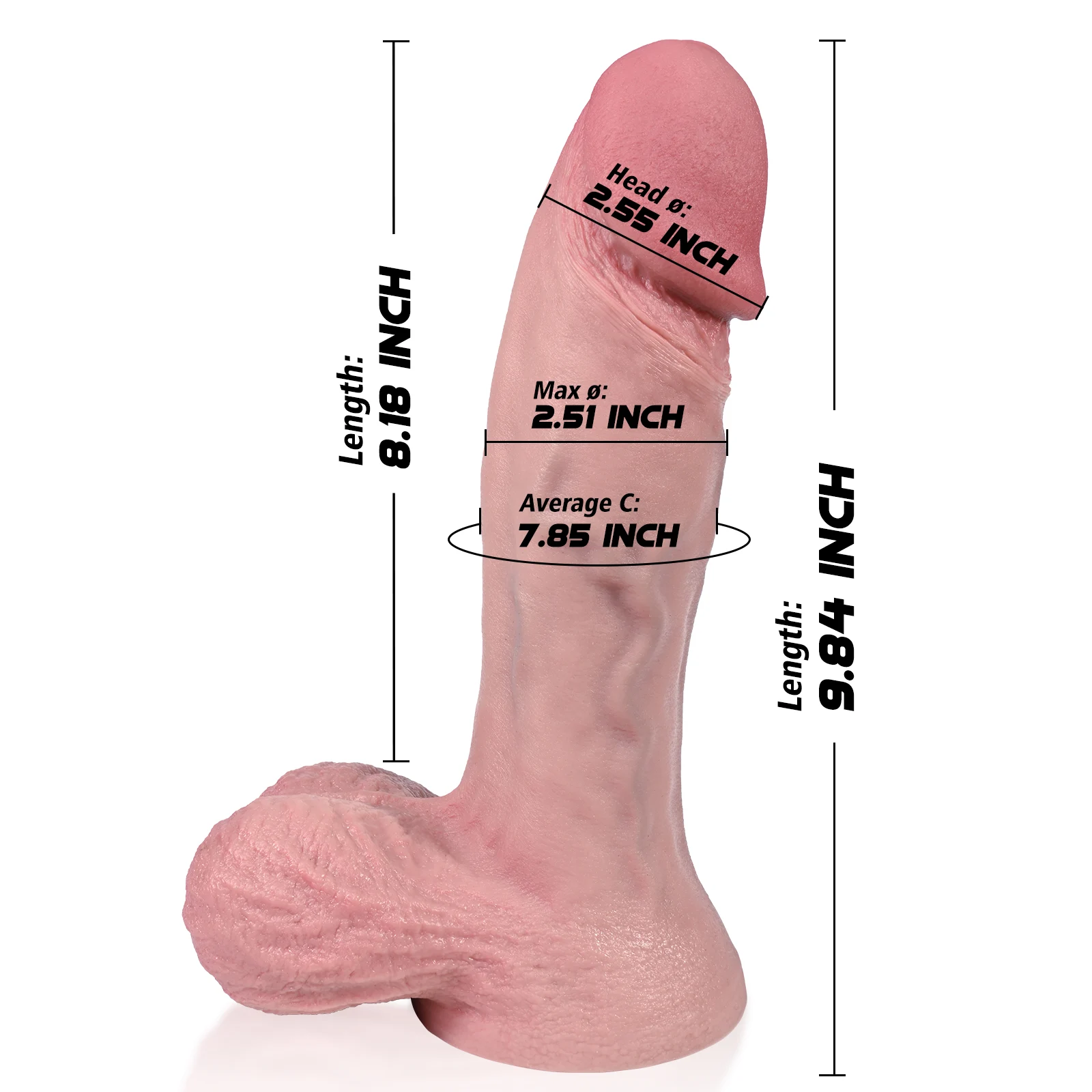 Elijah 9.8"x2.5" Ultra Realistic Veined Dildo for Women – Strong Hold Suction Cup