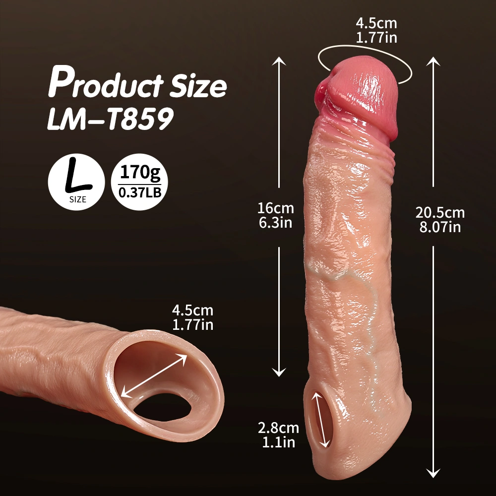 Eric 8"×1.8" Realistic Vibrating Cock Extender With 9 Modes-DickExtension