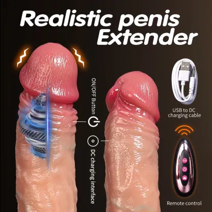 Eric 8"×1.8" Realistic Vibrating Cock Extender With 9 Modes