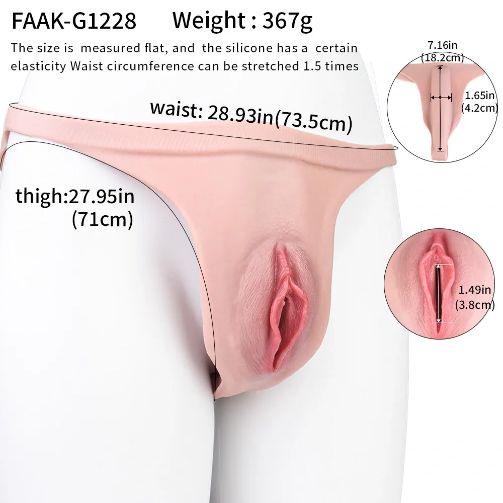 Ella Beginner Realistic Vagina Pants, Portable Hollow Crossdresser Panties for New Users